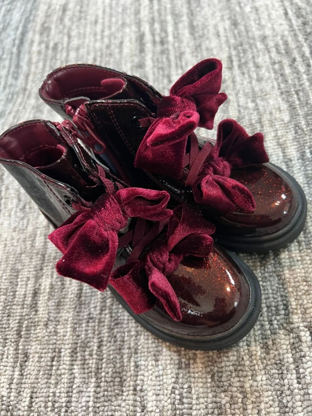 Cat & Jack Toddler Estes Shimmer Combat Boots Size 8